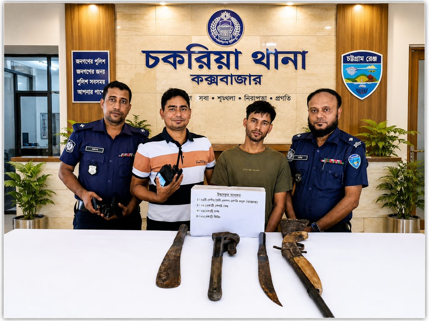 চকরিয়ায় ডাকাতি,ধর্ষণ মামলার আসামী বন্দুক ও দেশীয় অস্ত্র সহ গ্রপ্তার