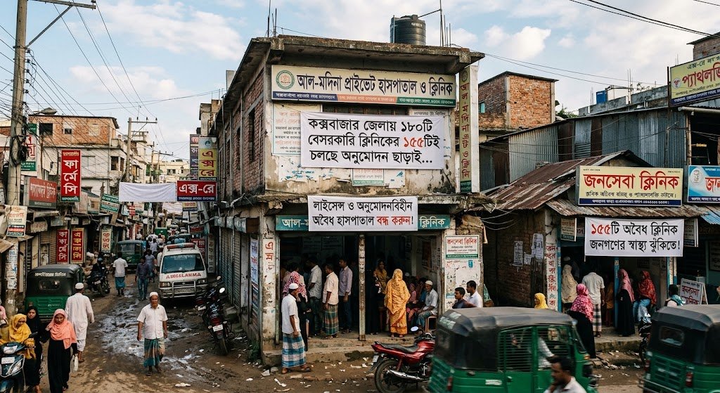 কক্সবাজার জেলায় ১৮০টি বেসরকারি হাসপাতাল ও ক্লিনিকের ১৫৫ টি চলছে নবায়ন ছাড়াই