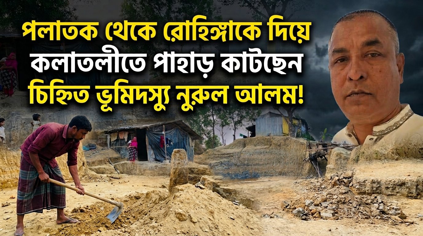 পলাতক থেকে রোহিঙ্গাকে দিয়ে কলাতলীতে পাহাড় কাটছেন চিহ্নিত ভূমিদস্যু নুরুল আলম